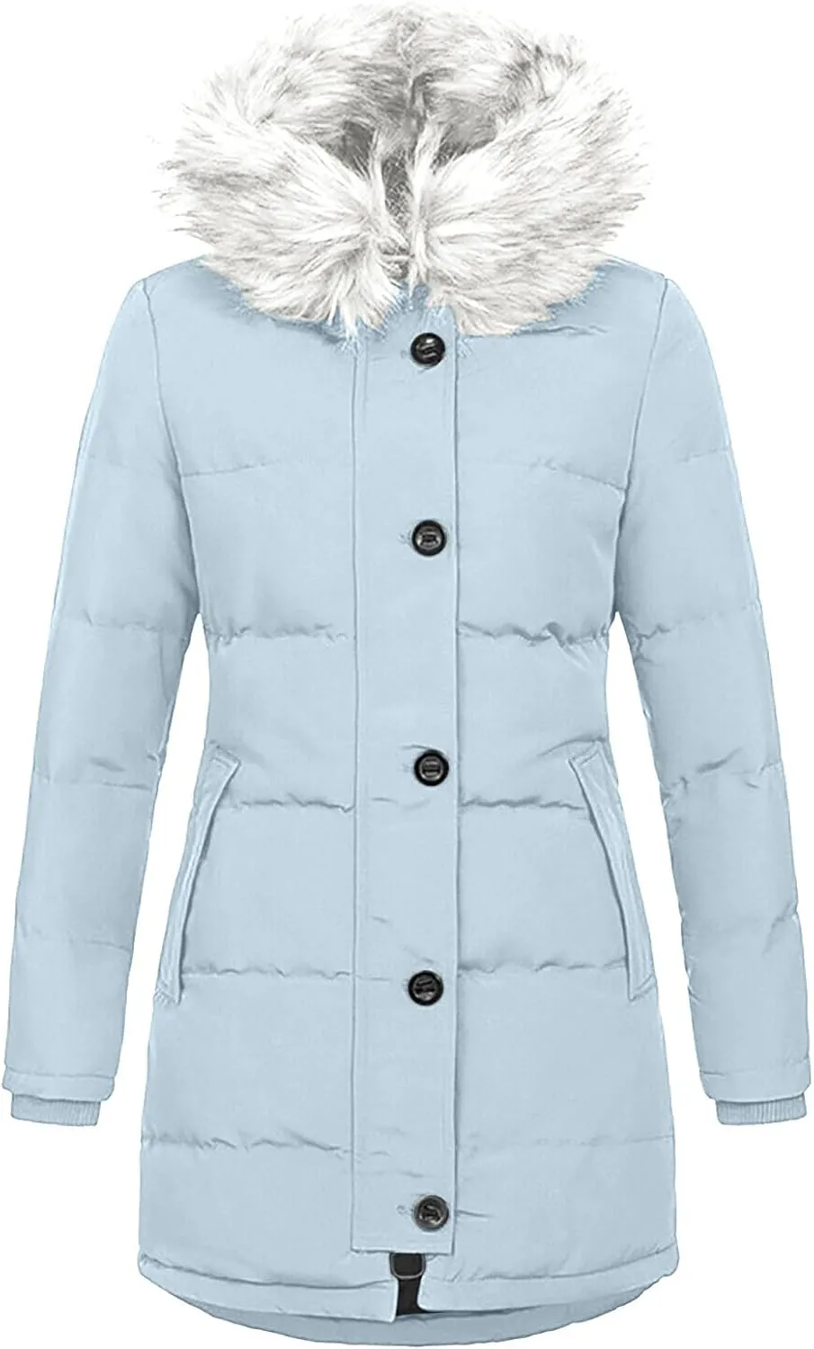 Plus Size Down Jackets for Women Winter Warm Puffer Padded Parka Coats Plus Size Outerwear with Faux Fur Hood