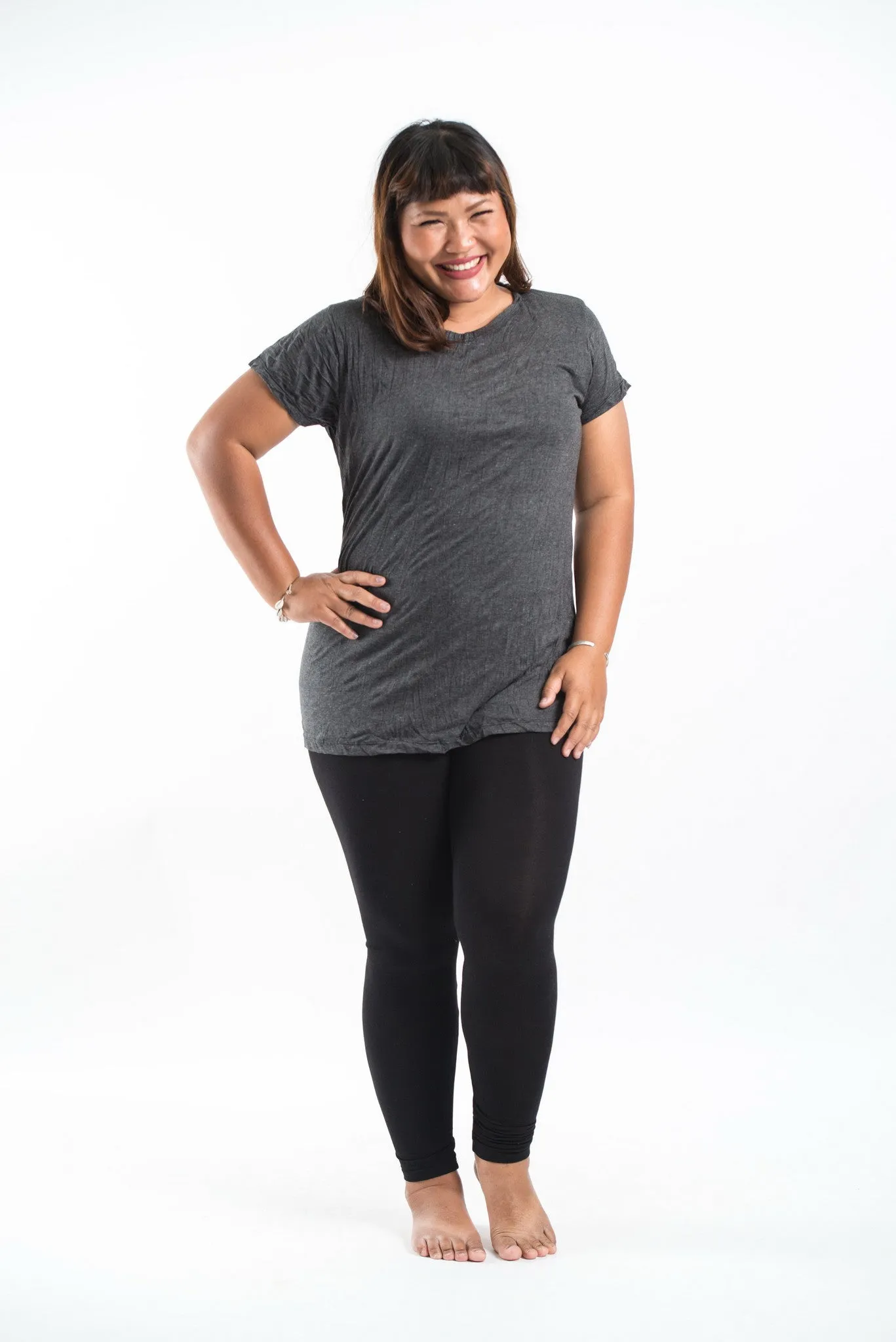 Plus Size Sure Design Women's Blank T-Shirt Black
