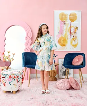 PORTER PASTEL FLORAL BUTTON DOWN DRESS