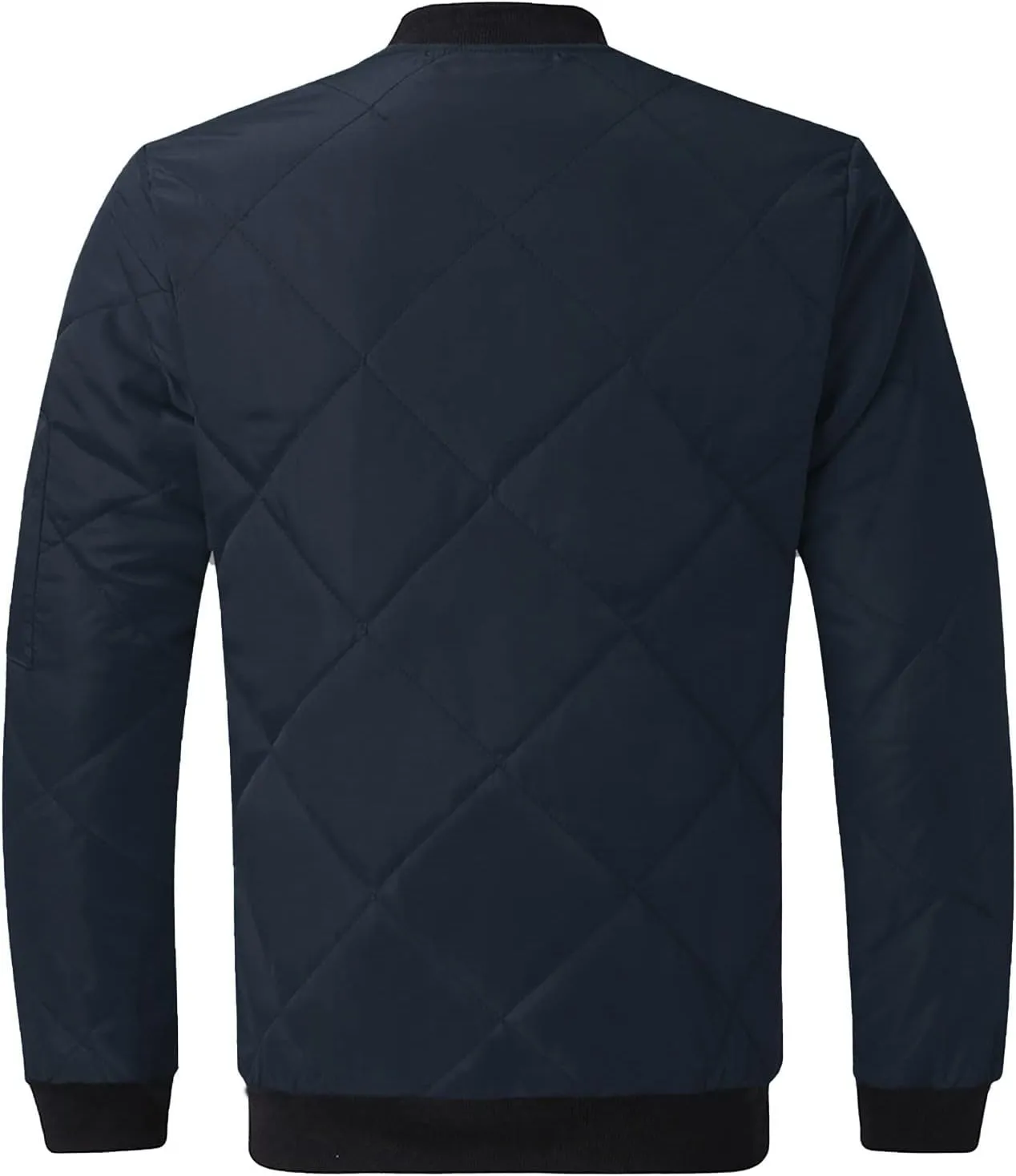 Quilted Insulated Jacket Mens Lightweight Puffer Jacket Zip up Padded Coat Warm Down Jacket Casual Winter Coats