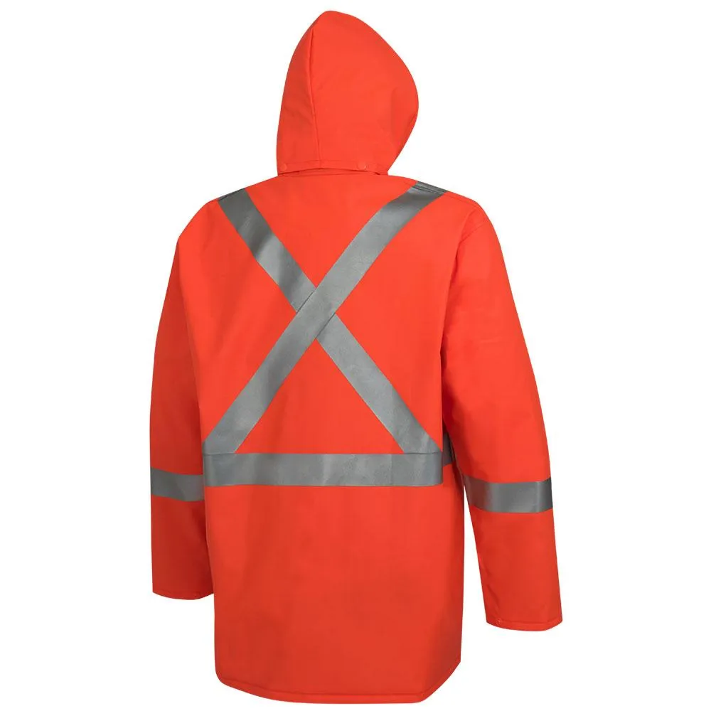 Rain Coat - Pioneer Hi-Viz Orange PVC/Polyester FR Rain Jacket, 576J
