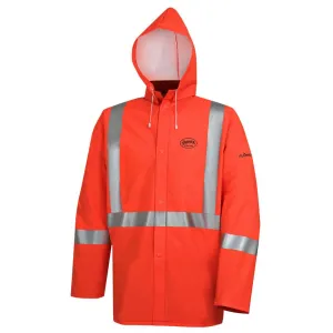Rain Coat - Pioneer Hi-Viz Orange PVC/Polyester FR Rain Jacket, 576J
