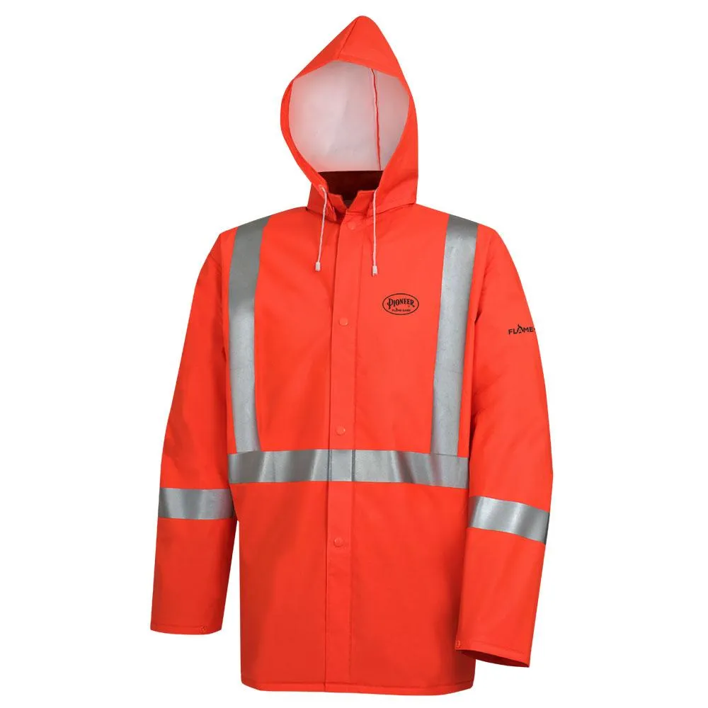 Rain Coat - Pioneer Hi-Viz Orange PVC/Polyester FR Rain Jacket, 576J