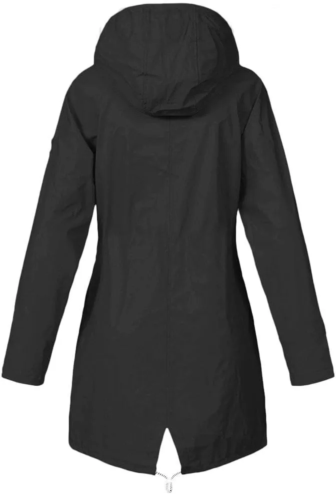 Rain Coats for Women Waterproof with Hood Thickened Fleece Lined Raincoat Casual Solid Lightweight Rain Coats