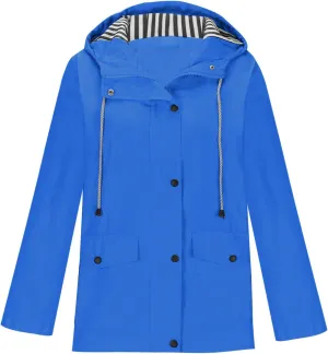 Rain Jacket for Women Lightweight Hooded Raincoat Waterproof Outdoor Travel Hiking Windbreaker Jacket Trench Coats