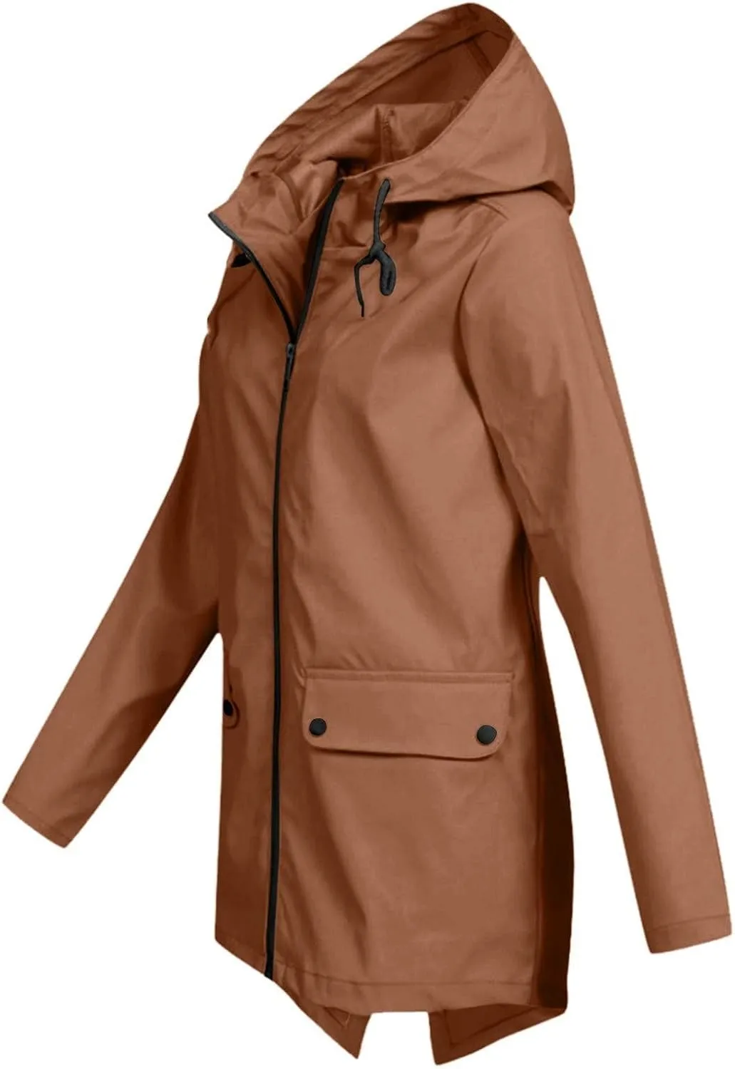 Rain Jacket Women Waterproof Hooded Windbreaker Long Rain Coat Lightweight Raincoats Travel Hooded Trench Coats