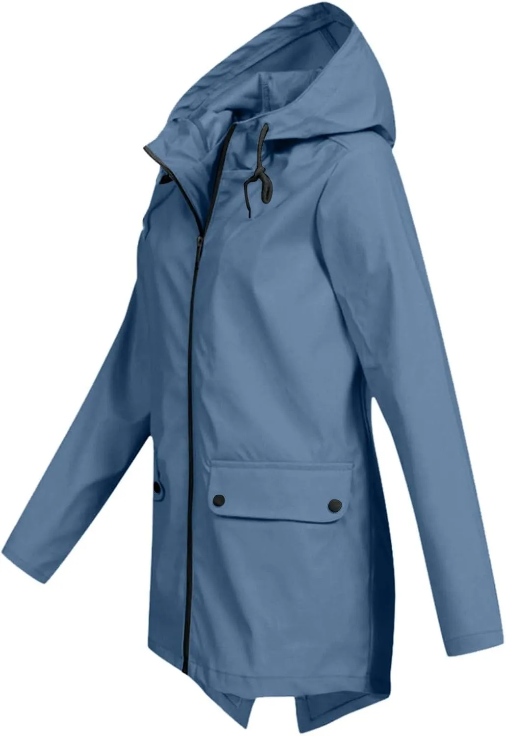 Rain Jacket Women Waterproof Hooded Windbreaker Long Rain Coat Lightweight Raincoats Travel Hooded Trench Coats