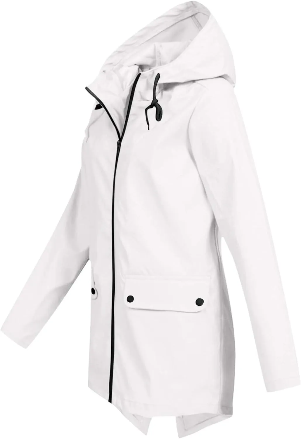 Rain Jacket Women Waterproof Hooded Windbreaker Long Rain Coat Lightweight Raincoats Travel Hooded Trench Coats