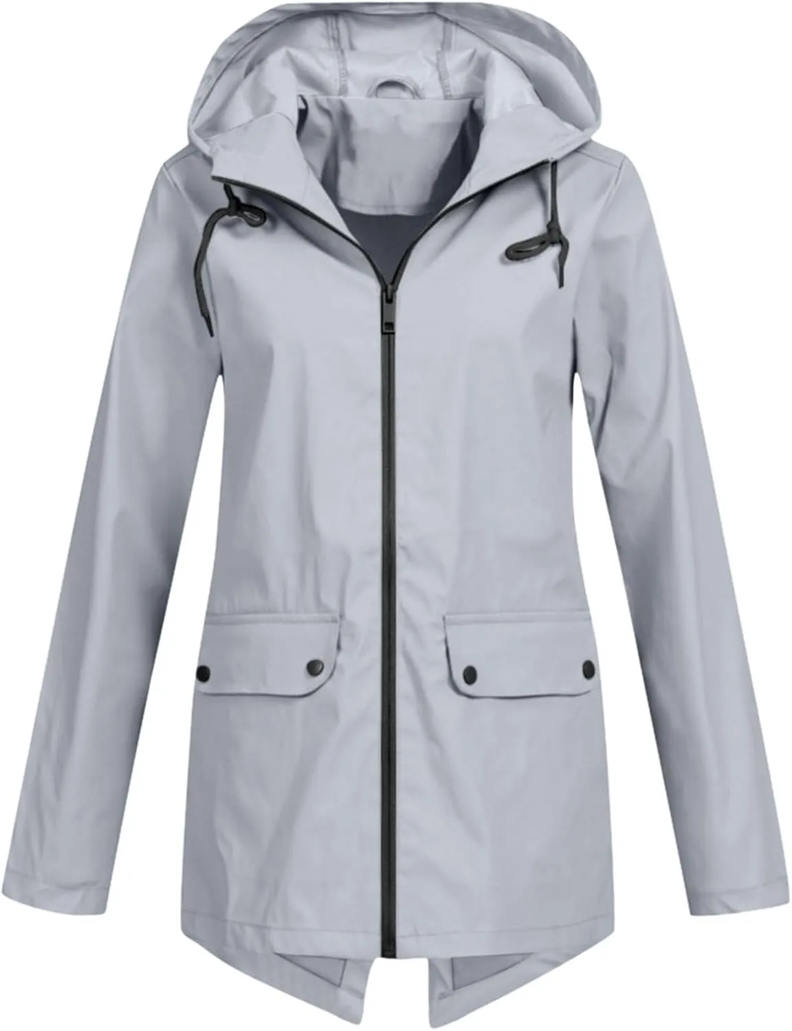 Rain Jacket Women Waterproof Hooded Windbreaker Long Rain Coat Lightweight Raincoats Travel Hooded Trench Coats