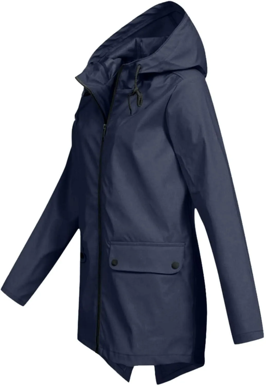 Rain Jacket Women Waterproof Hooded Windbreaker Long Rain Coat Lightweight Raincoats Travel Hooded Trench Coats