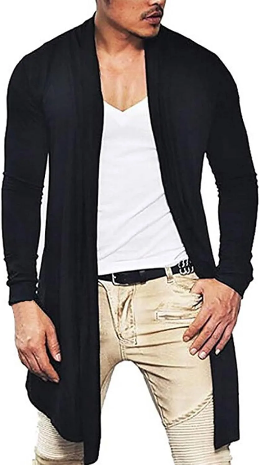 Rain Jackets For Men Solid Color Lengthened Jacket Lapel Splice Double Breasted Formal Outdoor Coats Para De