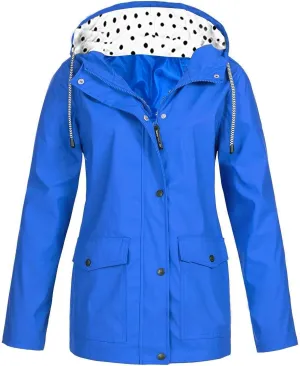 Raincoat for Women Waterproof with Hood Packable Long Trench Coats Windbreaker Travel Climbing Outdoor Jackets