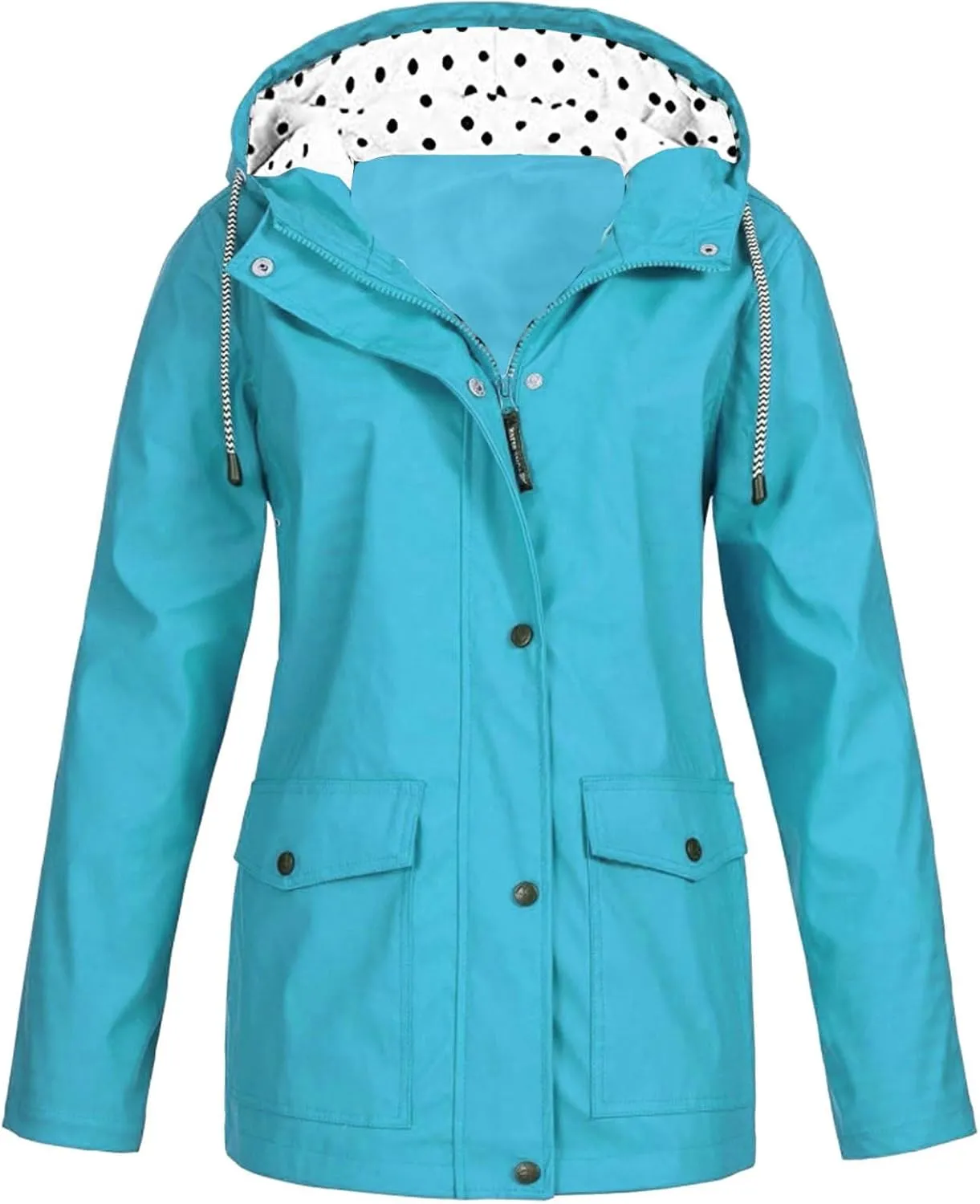 Raincoat for Women Waterproof with Hood Packable Long Trench Coats Windbreaker Travel Climbing Outdoor Jackets