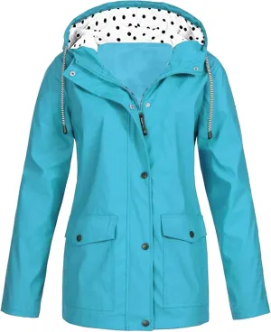 Raincoat for Women Waterproof with Hood Packable Long Trench Coats Windbreaker Travel Climbing Outdoor Jackets