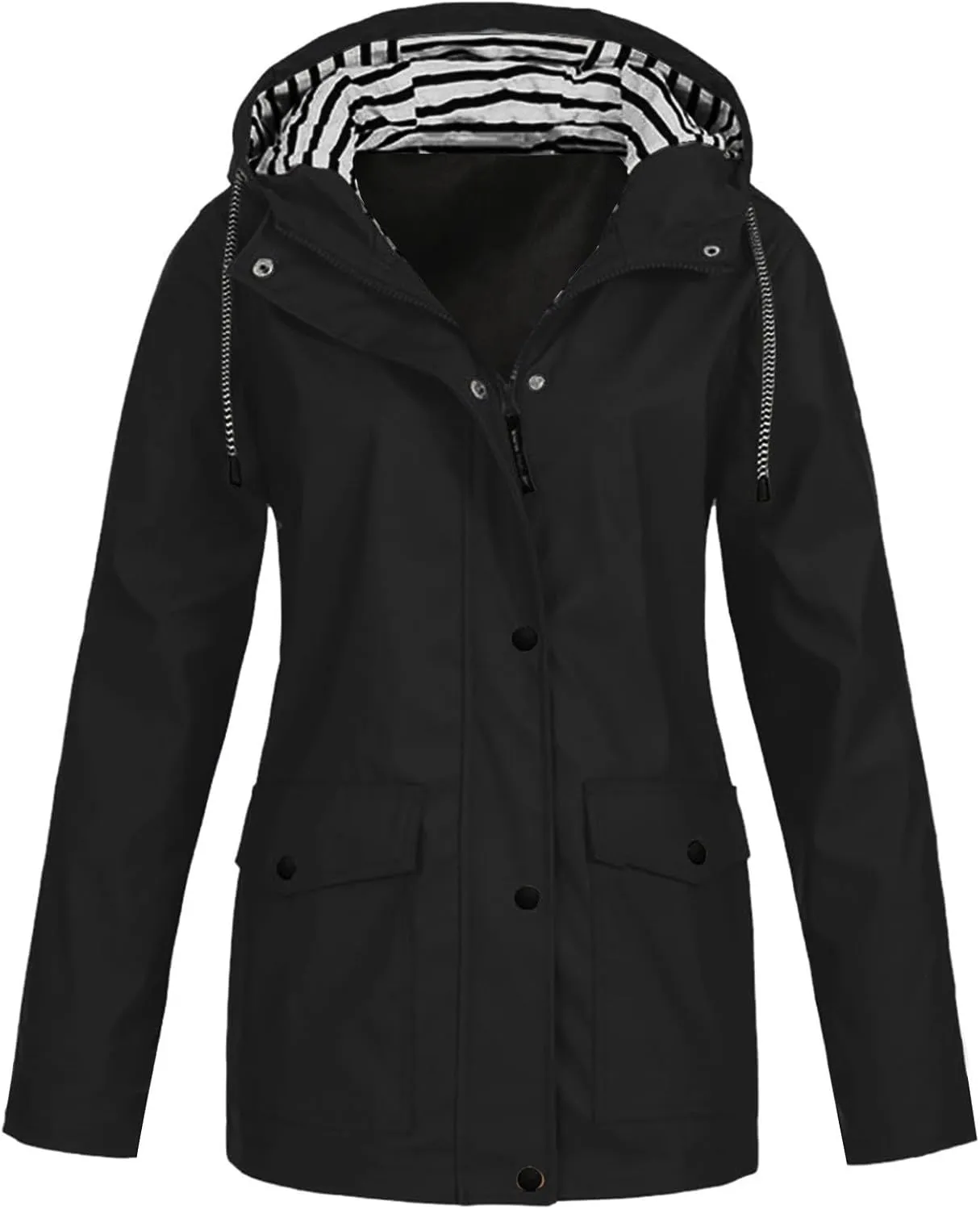 Raincoat for Women Waterproof with Hood Packable Long Trench Coats Windbreaker Travel Climbing Outdoor Jackets
