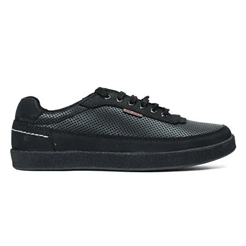 Red Chief Black Leather Casual Sneaker Shoes for Men