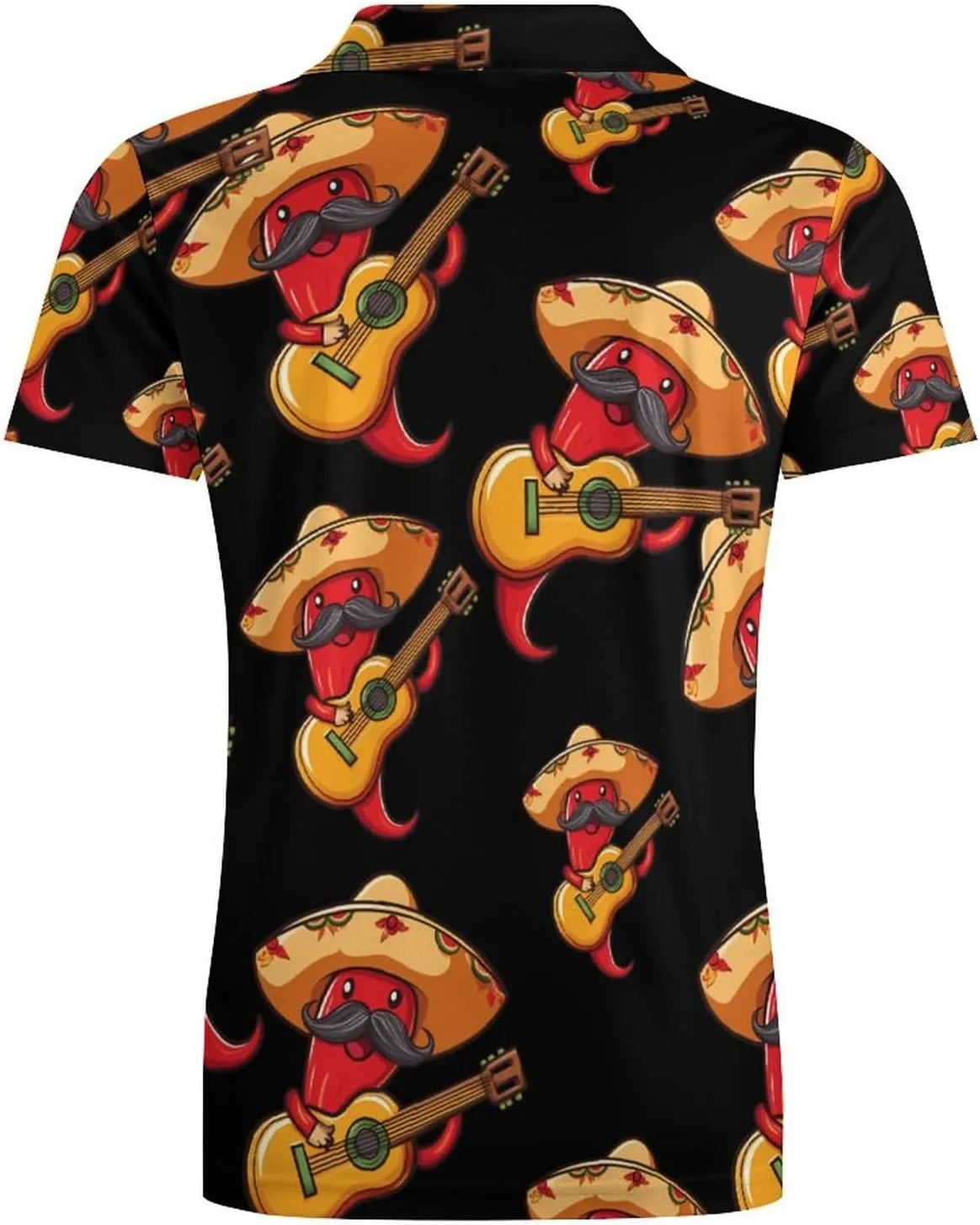 Red Chili Pepper Men's Polo-Shirt Regular-Fit Short Sleeve Sports Quick Dry Golf Tennis T-Shirt