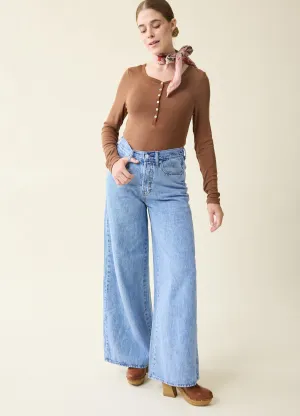 Rib Henley Long Sleeve Maternity Tee