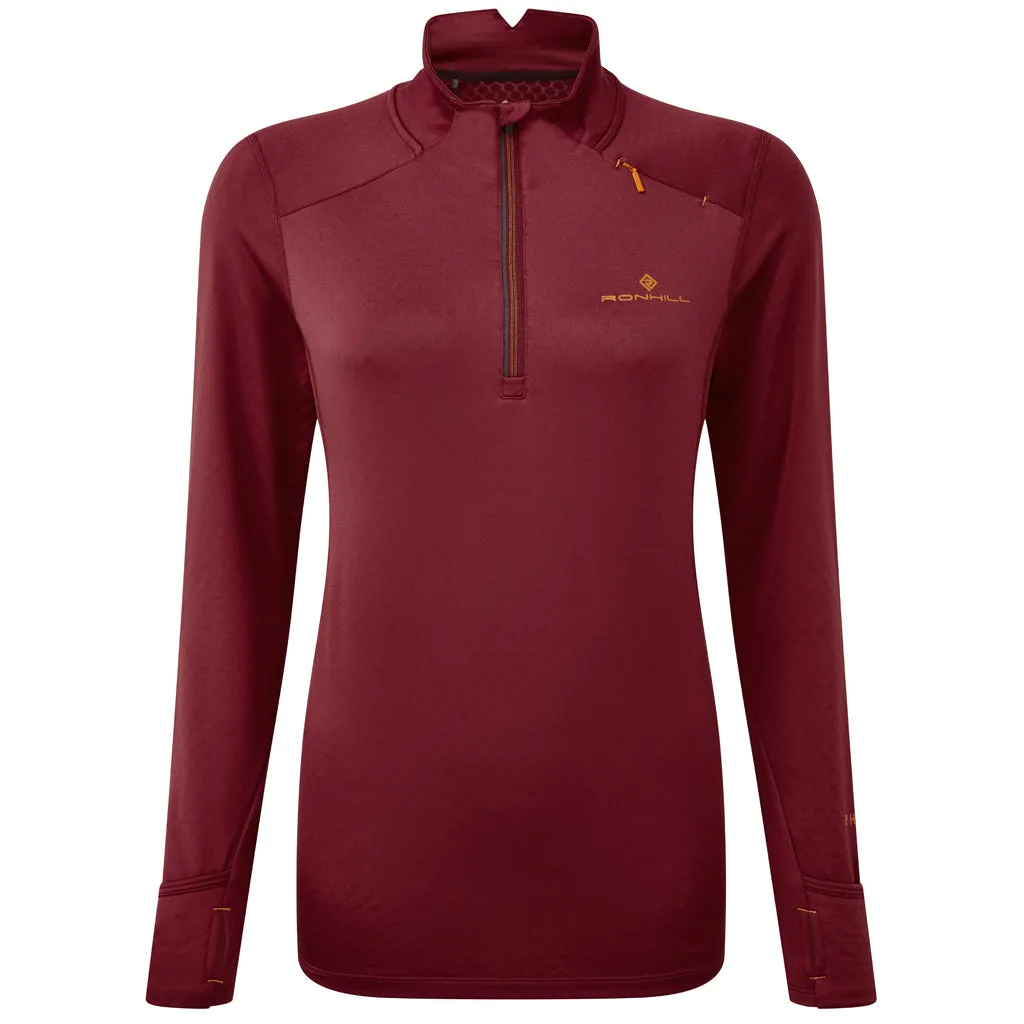 Ronhill Tech Prism 1/2 Zip Tee Women's Cabernet Dune