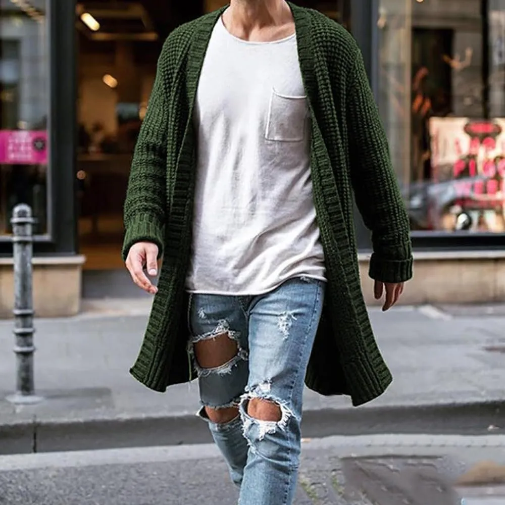 RTRDE Men's Coat Long Cardigan Jacket Trench Coat Fall Winter Outwear Coats For Men, M-2XL