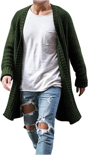 RTRDE Men's Coat Long Cardigan Jacket Trench Coat Fall Winter Outwear Coats For Men, M-2XL