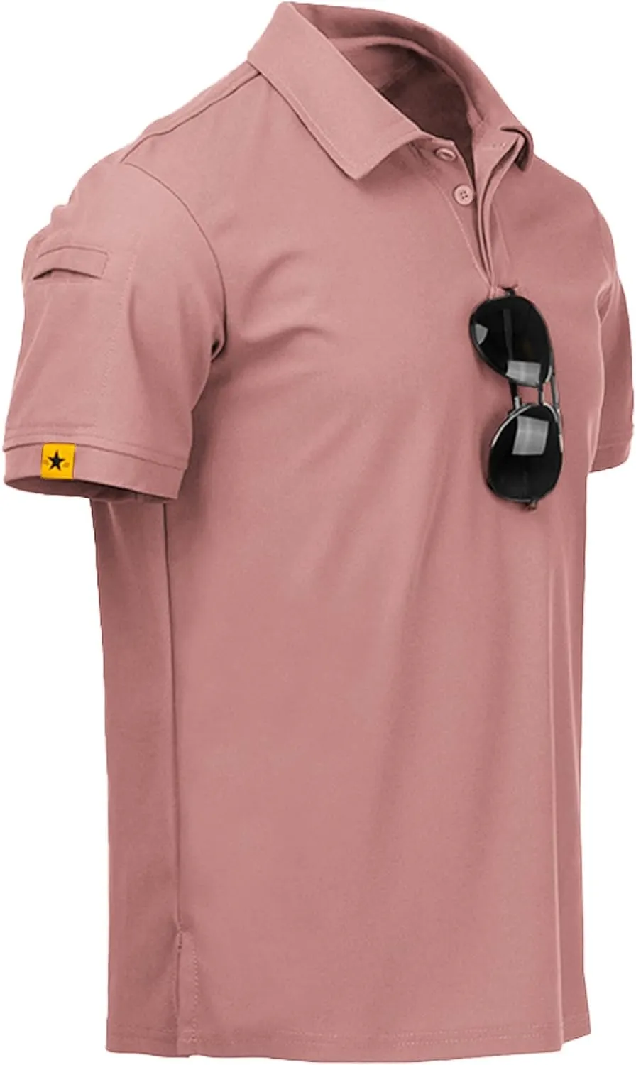 SCODI Mens Polo Shirts Performance Short Sleeve Tactical Shirts Athletic Golf Shirt for Men Daily Casual Collared T-Shirt