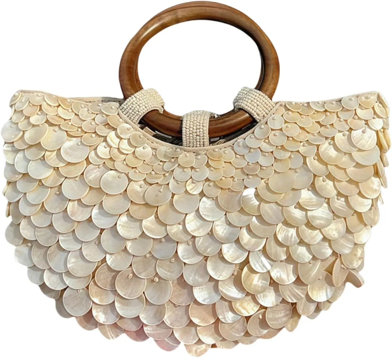 Shell Beaded Clutch Purse for Women,Luxury Shell Beaded Clutch Purse for Women Summer Beach Wedding Beach Evening Handbag for Summer Vacation
