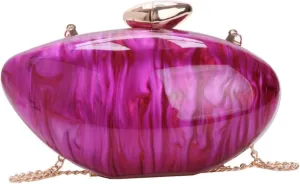 Shell Clutch, Clutch Purses for Women, Shell Shape Metallic Shiny Egg Purses for Women Wedding Party, Acrylic Clutch