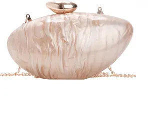 Shell Clutch, Clutch Purses for Women, Shell Shape Metallic Shiny Egg Purses for Women Wedding Party, Acrylic Clutch