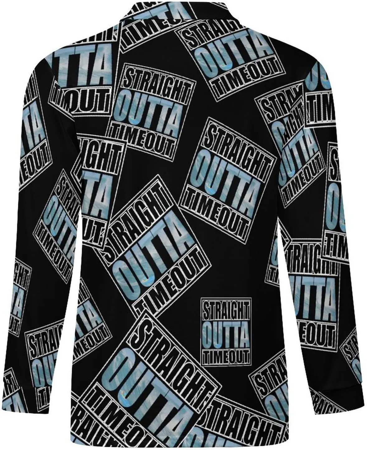 Straight Outta Timeout Men's Zipped Long Sleeve Casual Sweatshirt Quick Dry Sports Outdoor Golf Tennis Shirt