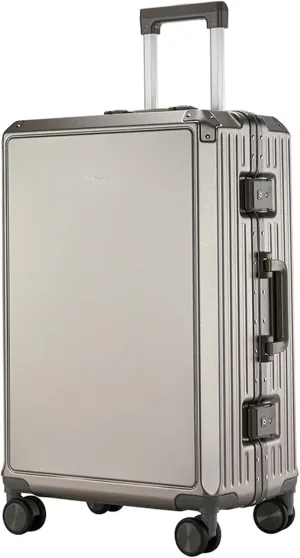 Suitcase Carry on Luggage Cheap Cabin Luggage Suitcase Medium 4 Wheels Lightweight Zipperless Luggage,Grey,26in