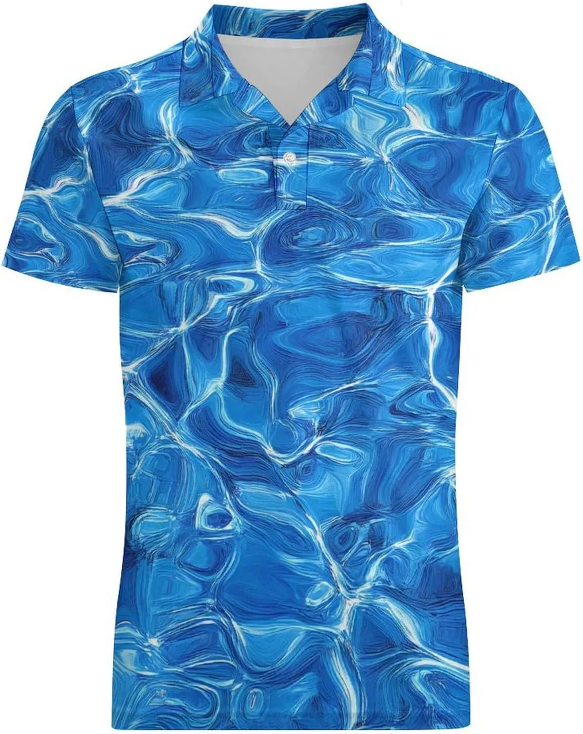 Swimming Pool Water Men's Polo-Shirt Regular-Fit Short Sleeve Sports Quick Dry Golf Tennis T-Shirt