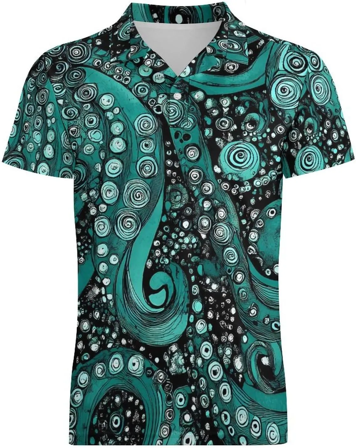 Swirling Octopus Tentacles Men's Polo-Shirt Regular-Fit Short Sleeve Sports Quick Dry Golf Tennis T-Shirt