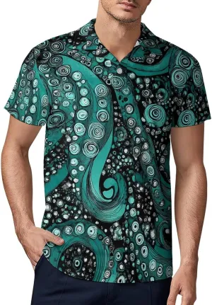 Swirling Octopus Tentacles Men's Polo-Shirt Regular-Fit Short Sleeve Sports Quick Dry Golf Tennis T-Shirt