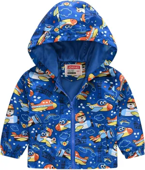 Toddler Boys Girls Floral Printed Coats Windproof Jacket Hooded Trench Lightweight Zipper Hooded Coats Winter Outerwear