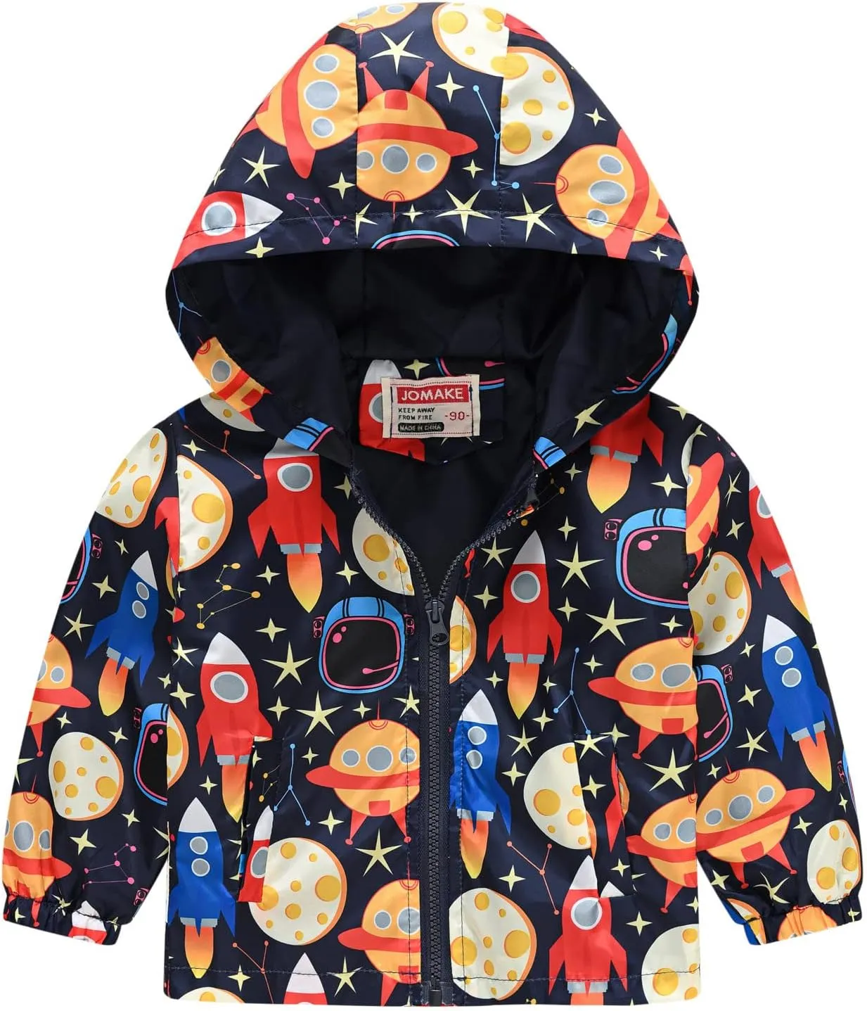 Toddler Boys Girls Floral Printed Coats Windproof Jacket Hooded Trench Lightweight Zipper Hooded Coats Winter Outerwear