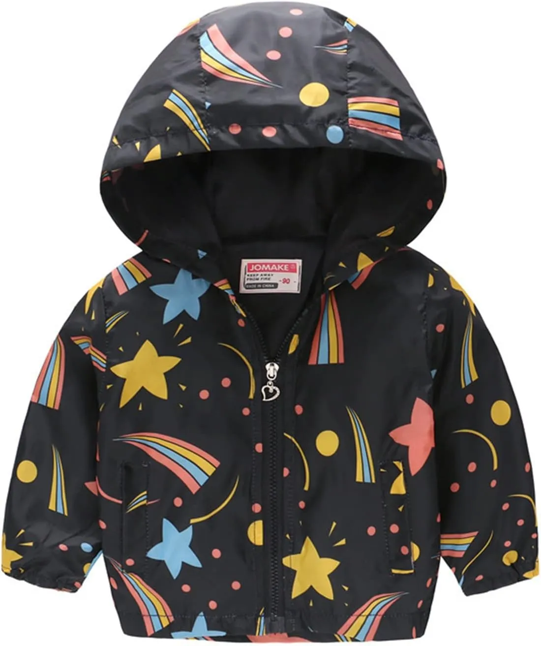 Toddler Boys Girls Floral Printed Coats Windproof Jacket Hooded Trench Lightweight Zipper Hooded Coats Winter Outerwear
