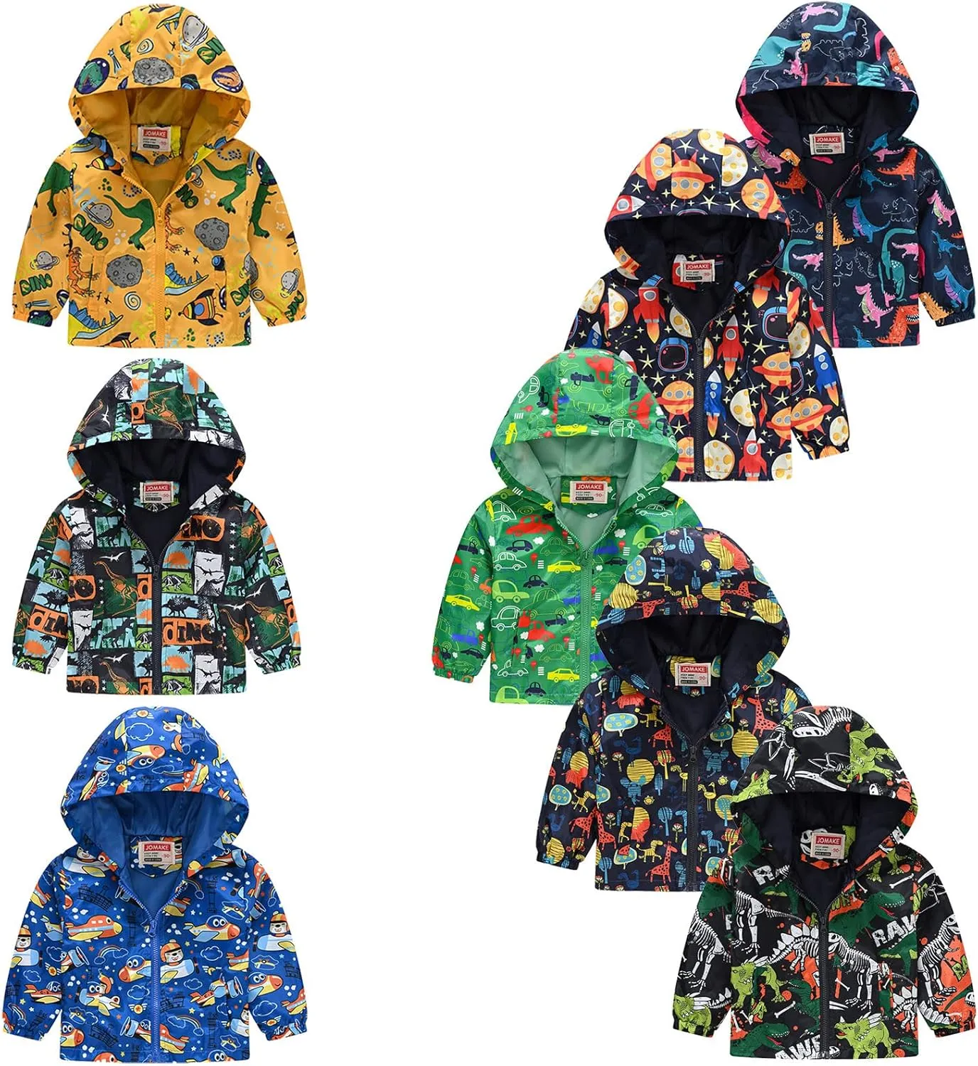 Toddler Boys Girls Floral Printed Coats Windproof Jacket Hooded Trench Lightweight Zipper Hooded Coats Winter Outerwear