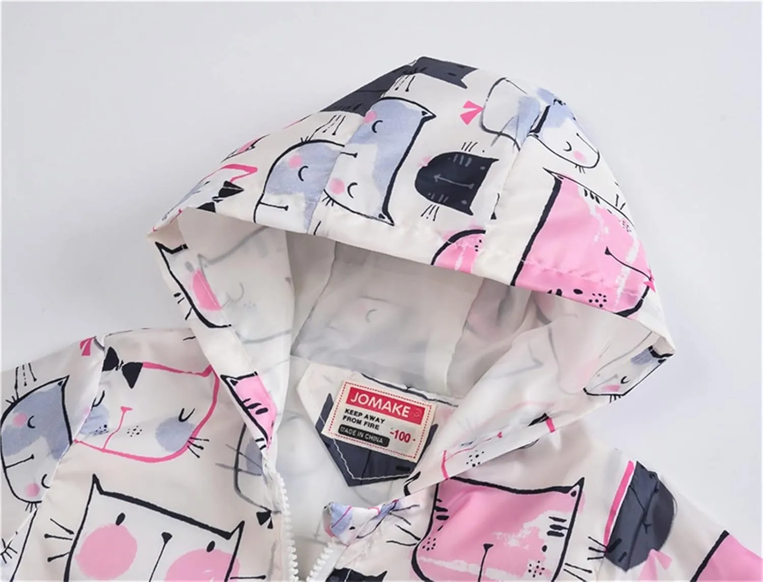 Toddler Boys Girls Floral Printed Coats Windproof Jacket Hooded Trench Lightweight Zipper Hooded Coats Winter Outerwear