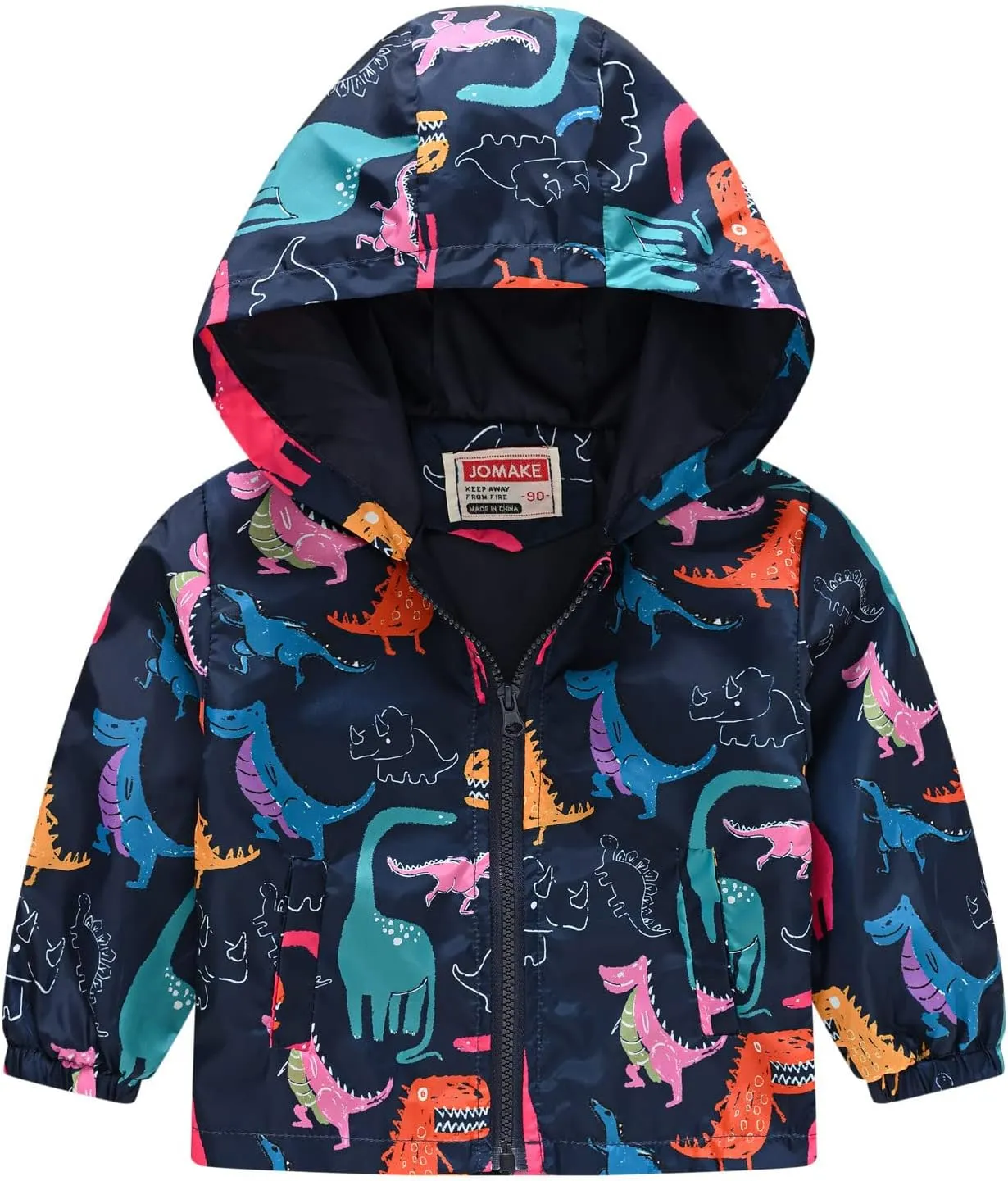 Toddler Boys Girls Floral Printed Coats Windproof Jacket Hooded Trench Lightweight Zipper Hooded Coats Winter Outerwear