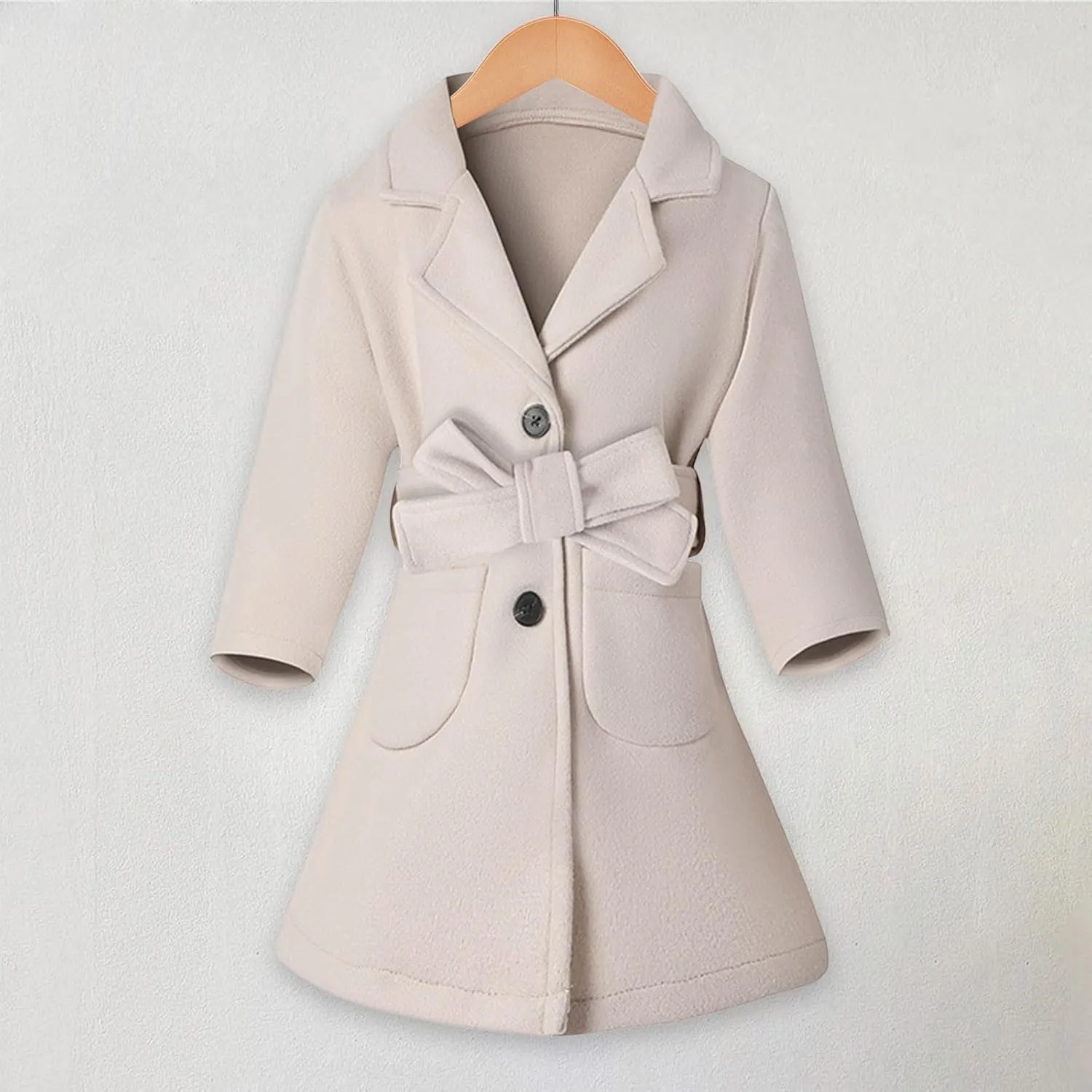 Toddler Girls Trench Coat Baby Girl Woolen Dress Coat Girl Dress Coat Peacoat Winter Double Buttons Fall Clothes