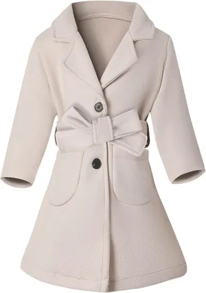 Toddler Girls Trench Coat Baby Girl Woolen Dress Coat Girl Dress Coat Peacoat Winter Double Buttons Fall Clothes