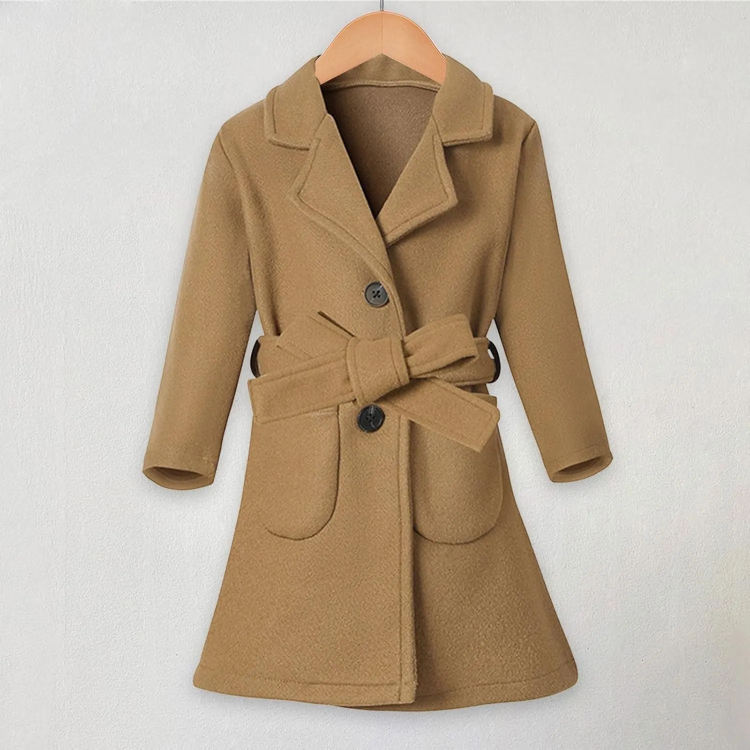 Toddler Girls Trench Coat Baby Girl Woolen Dress Coat Girl Dress Coat Peacoat Winter Double Buttons Fall Clothes