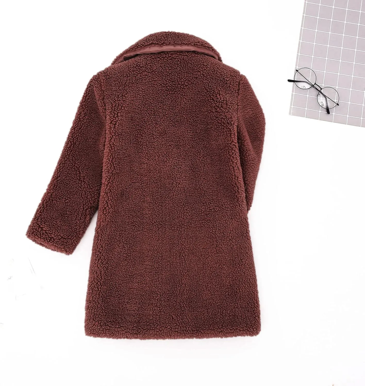 Toddler Kids Winter Fleece Jacket Warm Outwear Clothes Baby Girls Faux Fur Cardigan Trench Long Coat Winter Coat
