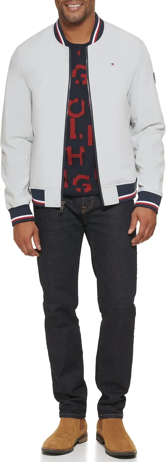 Tommy Hilfiger Men's Lightweight Varsity Rib Knit Bomber Jacket