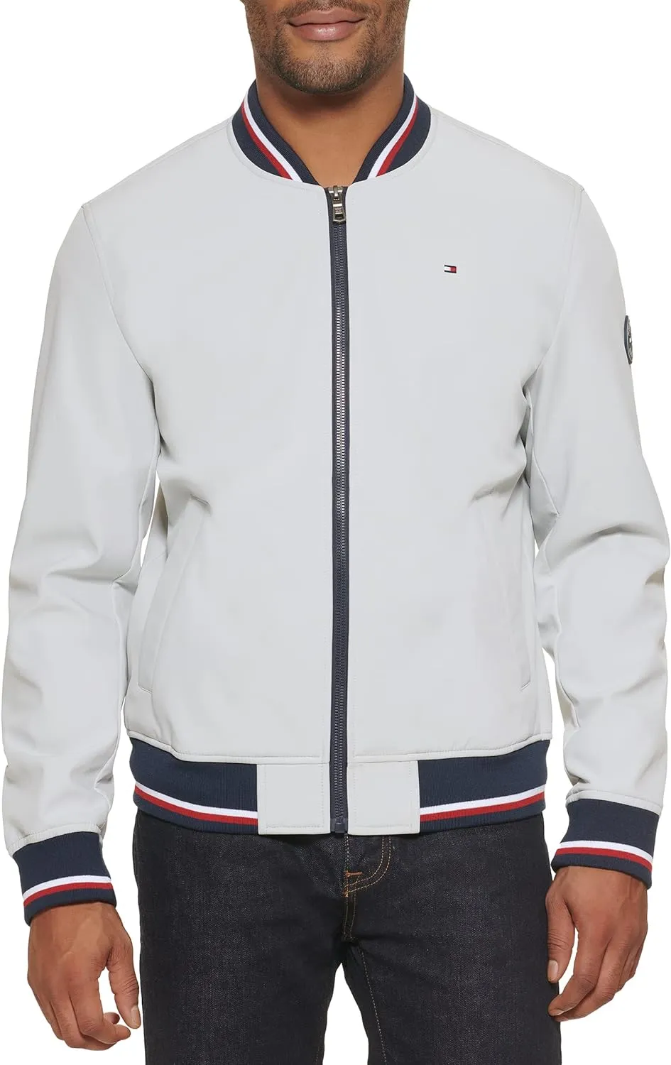 Tommy Hilfiger Men's Lightweight Varsity Rib Knit Bomber Jacket