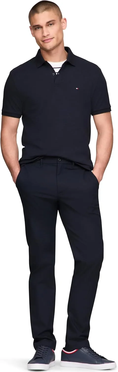 Tommy Hilfiger Men's Short Sleeve Casual Polo Shirts in Regular Fit with Liquid Cotton