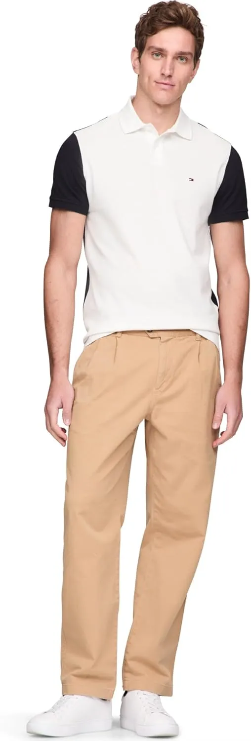 Tommy Hilfiger Men's Short Sleeve Casual Polo Shirts in Regular Fit with Stretch and Flag Designs