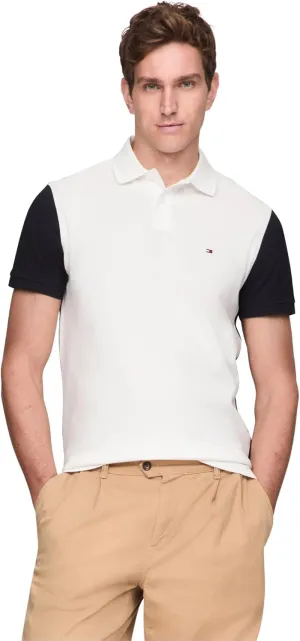 Tommy Hilfiger Men's Short Sleeve Casual Polo Shirts in Regular Fit with Stretch and Flag Designs