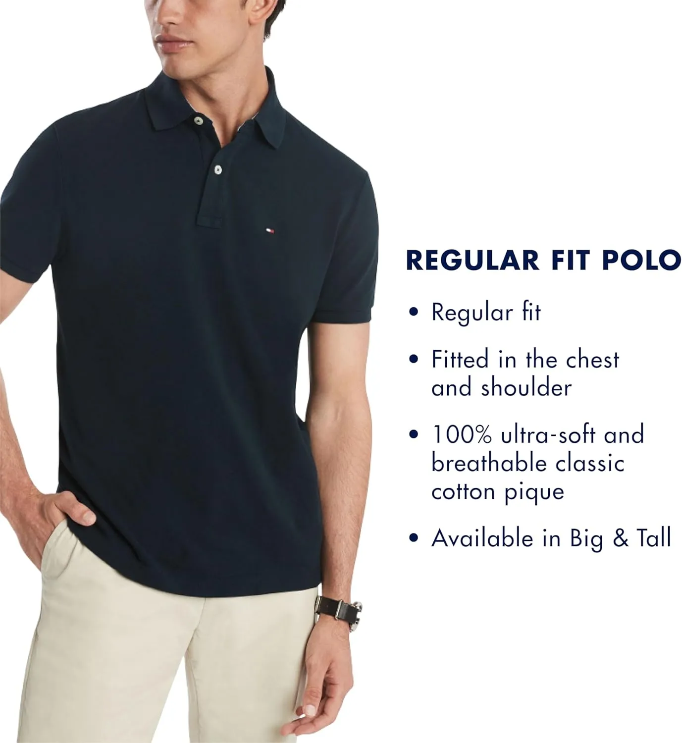 Tommy Hilfiger Men's Short Sleeve Cotton Pique Polo Shirt in Regular Fit